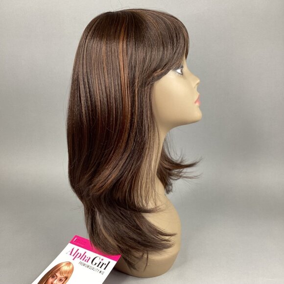 Hannah Wig Brown & Blonde Long Straight Curl Classic Cap Adjustable Synthetic - Picture 4 of 9